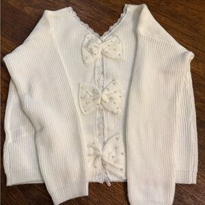 cottagecore coastalgrandma knit white and pearl accents dainty